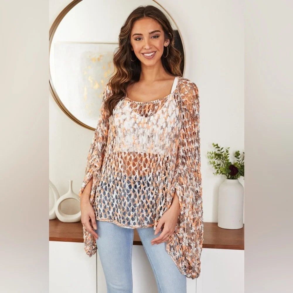 MADE IN ITALY. VARIEGATED KNIT PULLOVER - Picture 1 of 4